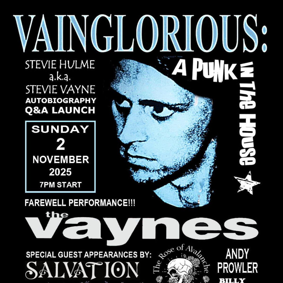 VAINGLORIOUS: Stevie Vayne's autobiography launch