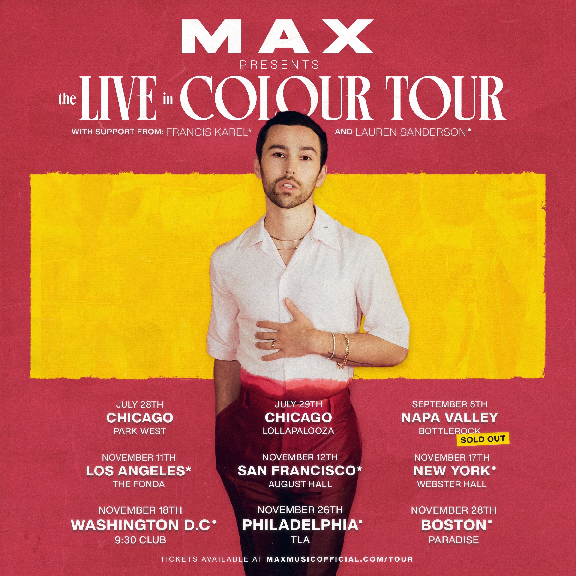 max tour tickets