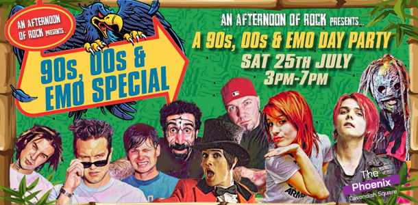 An Afternoon of Rock: 90s, 00s & Emo Special LONDON, 3pm-7pm