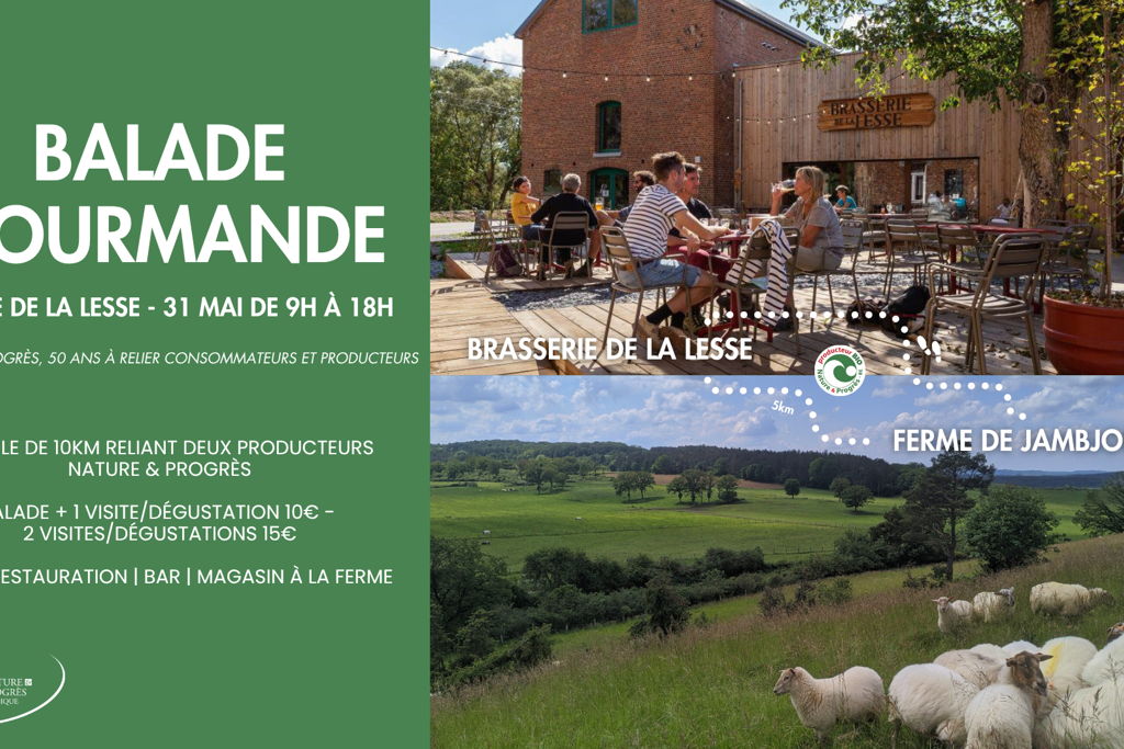 Logo Balade gourmande dans la vallée de la Lesse par Nature & Progrès